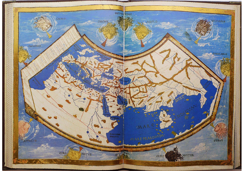 Atlas-Claudius Ptolomeus-manuscrito iluminado códice-libro facsímil-Vicent García Editores-4 Europa Asia.